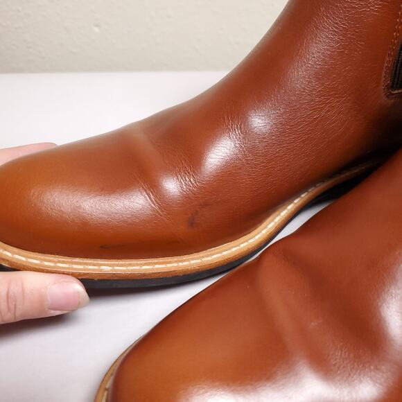 NISOLO Carmen Chelsea Cognac Leather Ankle Boots Ankle Booties Sz 11 - Picture 11 of 14